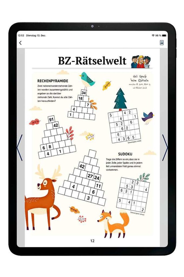 Auch kleine BZ-Leserinnen und -Leser k...zwei Extraseiten kindgerechter Rtsel.  | Foto: BZ