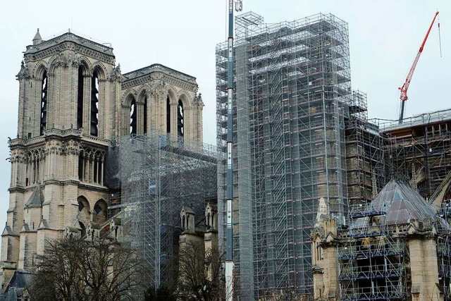 Die vielleicht berhmteste Baustelle d...drale Notre Dame, hier am 8. Dezember.  | Foto: IMAGO/Remon Haazen