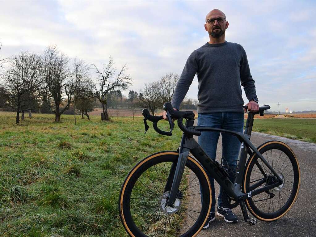 Der Friesenheimer Daniel Dellner ist pro Jahr mehr als 10000 Kilometer mit dem Fahrrad unterwegs.