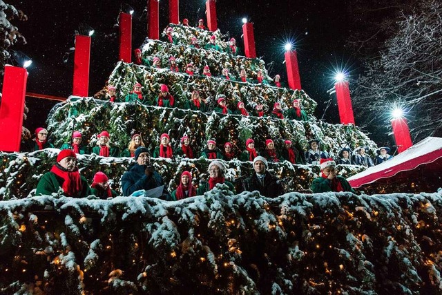 In Waldkirch erfreuten sich die Brger...#8222;singenden Weihnachtsbaum&#8220;.  | Foto: Gabriele Zahn