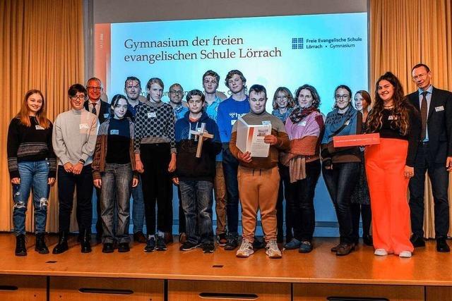 Preis fr ein mutiges Vorzeigeprojekt zweier Schulen geht nach Lrrach