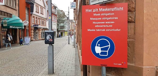 Hinweise auf die Maskenpflicht &#8211;...ahrer Innenstadt nicht mehr notwendig.  | Foto: Christian Kramberg