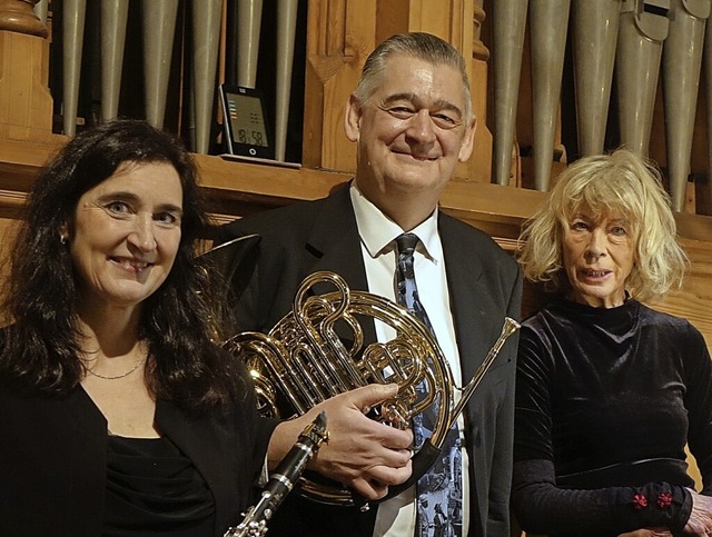 Heike Rgert, Heiner Krause und Irmtraud Tarr beim Konzert in tlingen  | Foto: Roswitha Frey