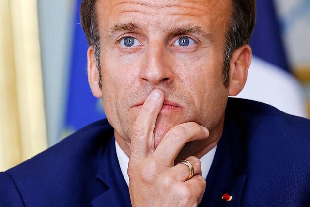 Prsident Macron muss mit Widerstand bei der Rentenreform rechnen.  | Foto: Ludovic Marin (dpa)