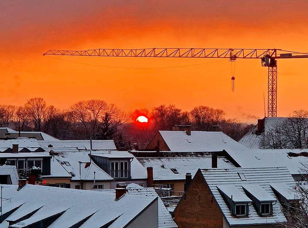 Ein feuerroter Himmel ber Emmendingen