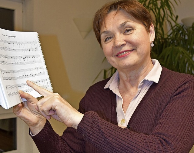 Olga Endewardt freut sich auf das erste gemeinsame groe Kirchenkonzert.  | Foto: Roland Vitt