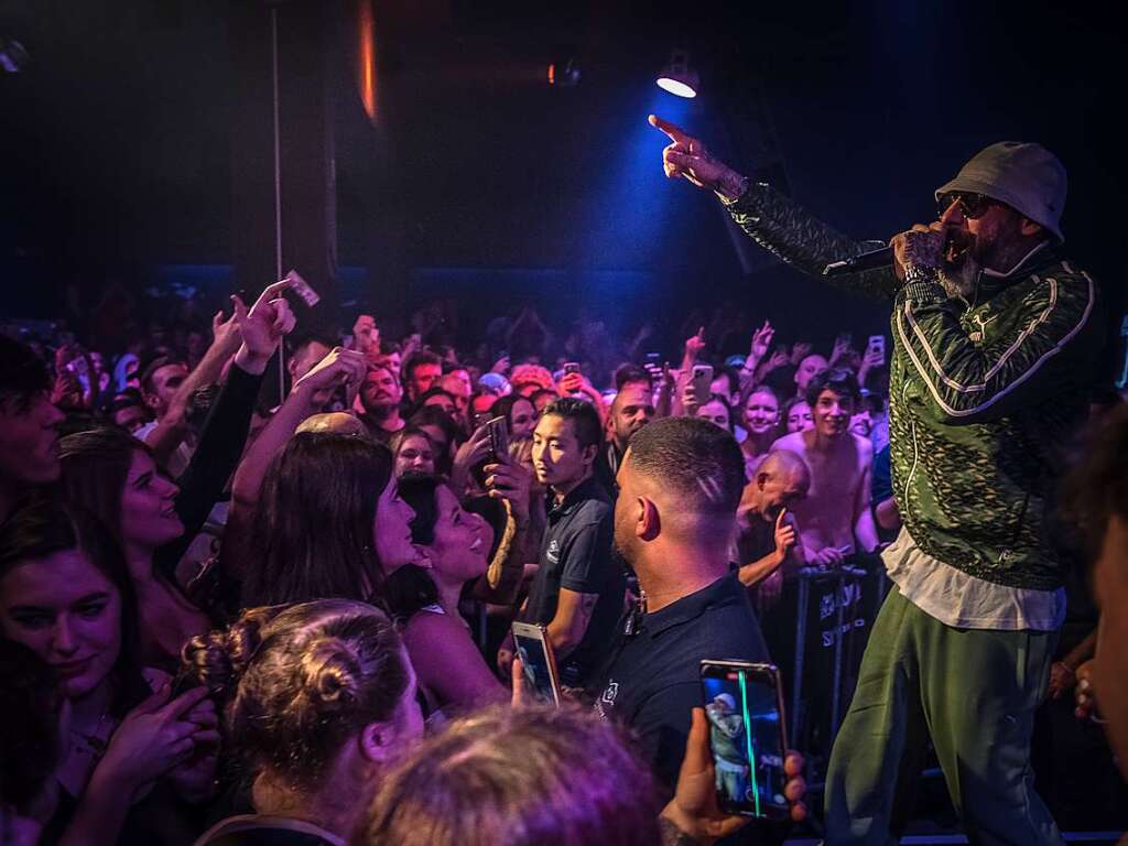 Beim Konzert im Hans-Bunte-Areal Freiburg sorgt der Rapper Sido fr toughe Beats.