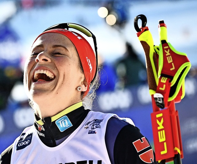 Nach Gold bei den Winterspielen von Pe...psieg ihrer Karriere: Katharina Hennig  | Foto: MARCO BERTORELLO (AFP)