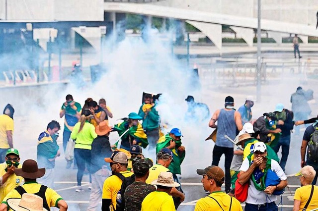 Anhnger des rechtsradikalen brasilianischen Ex-Prsidenten Jair Bolsonaro  | Foto: EVARISTO SA (AFP)