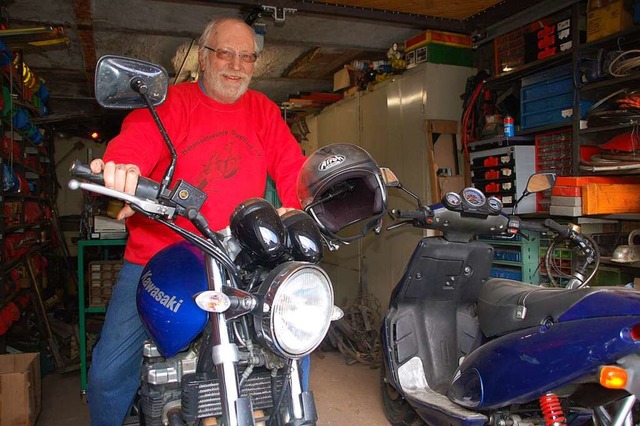 Norbert Linsin stand mehr als 30 Jahre...Spitze der Motorradfreunde Dinkelberg.  | Foto: Petra Wunderle