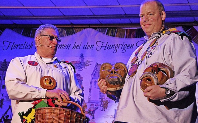 Die Sufermaske des frheren Zunftmeis... sind wieder im Besitz der Hungrigen.   | Foto:  