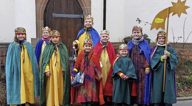 Die Sternsinger von St. Josef waren in Brombach, Hauingen und Haagen unterwegs.   | Foto: Kath. Kirchengemeinde Lrrach & Inzlingen