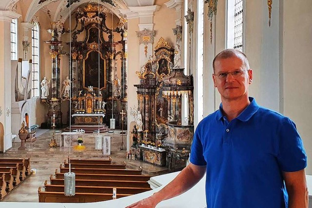 Justus Wilhelm in der Pfarrkirche St. Alexius in Herbolzheim  | Foto: Hannes Selz