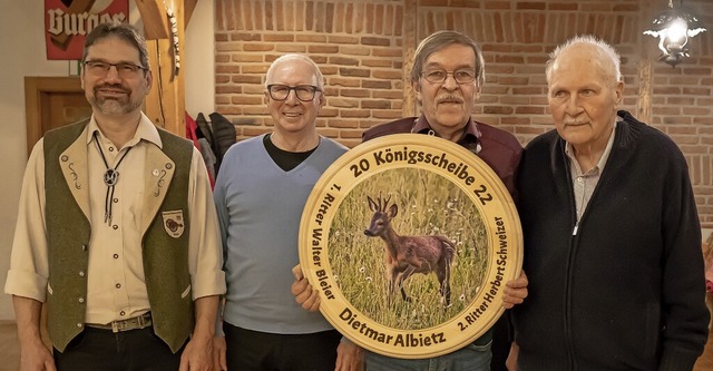 Schtzenehrung: Arno Mle, Herbert Sc...etmar Albietz und Walter Bleier (v.l.)  | Foto: Jrgen Schweizer
