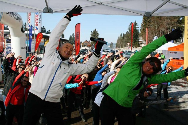 Die verstorbene Rosi Mittermaier und i...im Schneeschuh-Event auf dem Feldberg.  | Foto: Luisa Denz