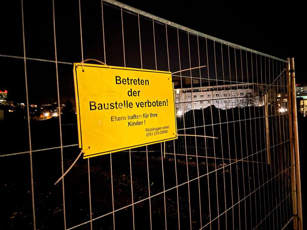 Frh am Morgen der Entschrfung an der Baustelle, auf der die Bombe gefunden wurde.