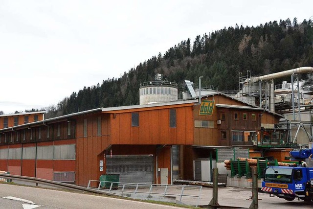 Am Freitagabend brach bei den Holzwerk...d ein Feuer auf dem Firmengelnde aus.  | Foto: Max Schuler