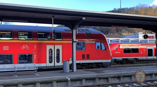 Der Bahnhof Waldshut in einer Aufnahme...schrnkungen auf der Hochrheinstrecke.  | Foto: Schlichter, Juliane