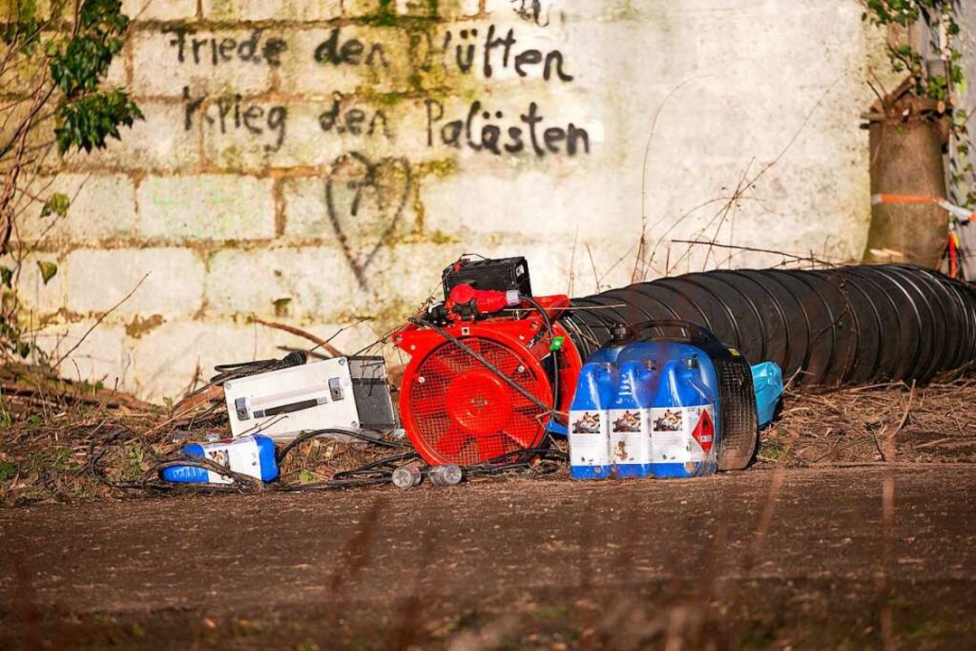 Die Lftungsanlage des Protest-Tunnels  | Foto: Thomas Banneyer (dpa)