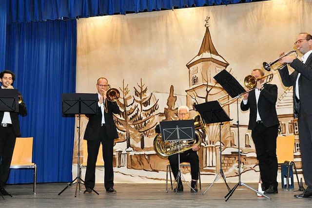 Ein Blserquintett des Musikvereins ge...Umkircher Neujahrsempfang musikalisch. 