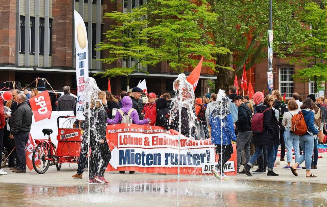 Freiburgs hohe Mieten waren auch schon Demo-Thema.  | Foto: Rita Eggstein