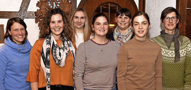 Natalie Anhorn (zweite von links) und ... Guth, Sabrina Hupfer, Lisa Deutscher.  | Foto: Horst Dauenhauer