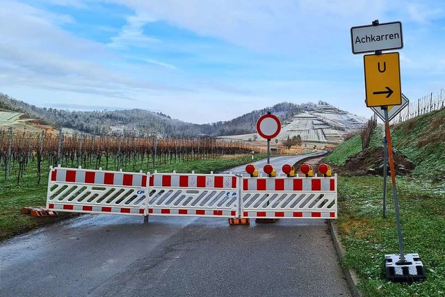 Wegen der Sperrung der Schlobergstra...stronomie in Achkarren weniger Kunden.  | Foto: Stefan Ammann