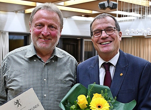 Matthias Reiske (links) und Rheinfeldens OB Klaus Eberhardt  | Foto: Heinz und Monika Vollmar