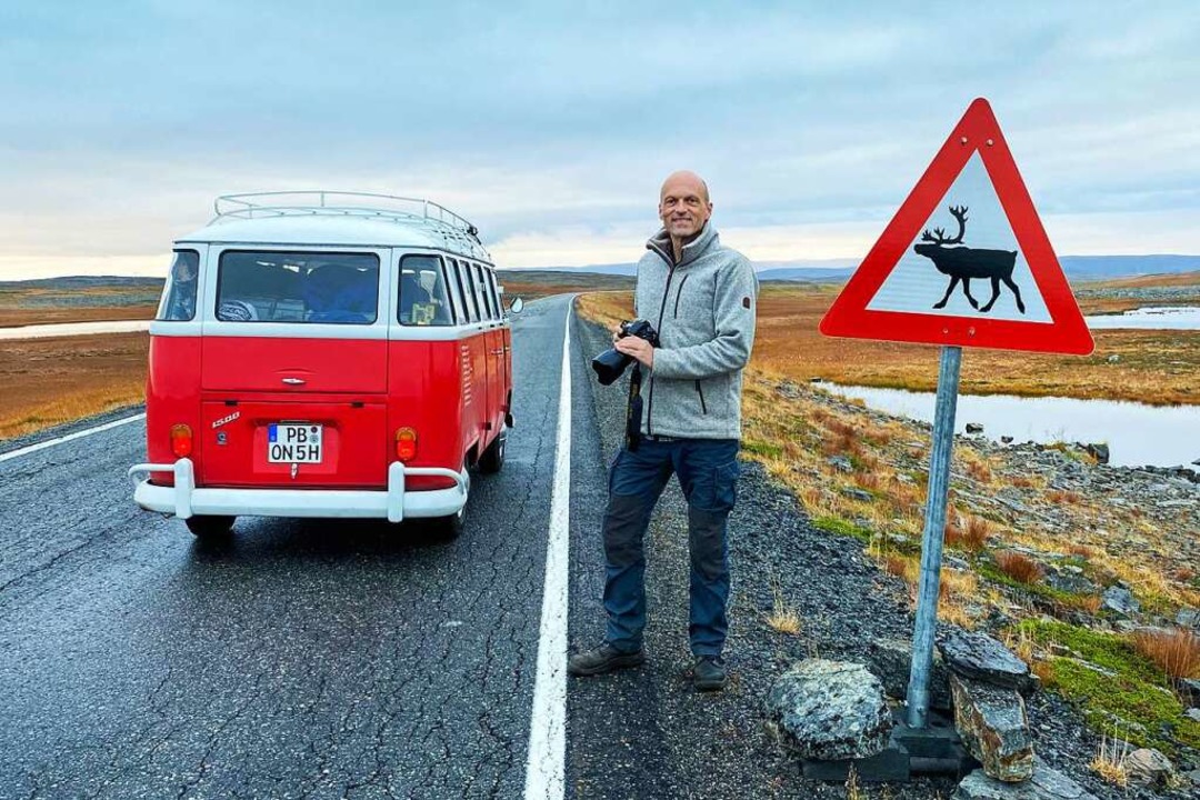Er ist der mit dem Bulli: Peter Gebhar...uf der norwegischen Nordkinn-Halbinsel  | Foto: Peter Gebhard