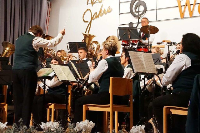 Der Musikverein Weisweil spielte  beim...er Pandemie-Pause mit hrbarer Freude.  | Foto: Ilona Huege