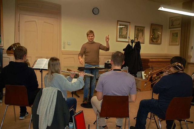 Der Musikverein Karsau bei der Probe, ...sst aus familiren Grnden den Verein.  | Foto: Petra Wunderle