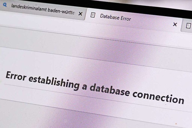 Beim Aufruf der Website des Landeskrim...Computerbildschirm eine Fehlermeldung.  | Foto: Bernd Weibrod (dpa)