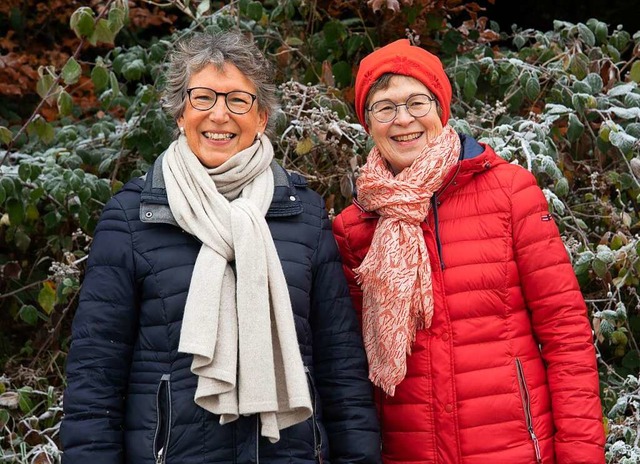Beate Eck und Christine Dormanns-Reich...nach berstandener Krebserkrankung an.  | Foto: Monica Dormanns