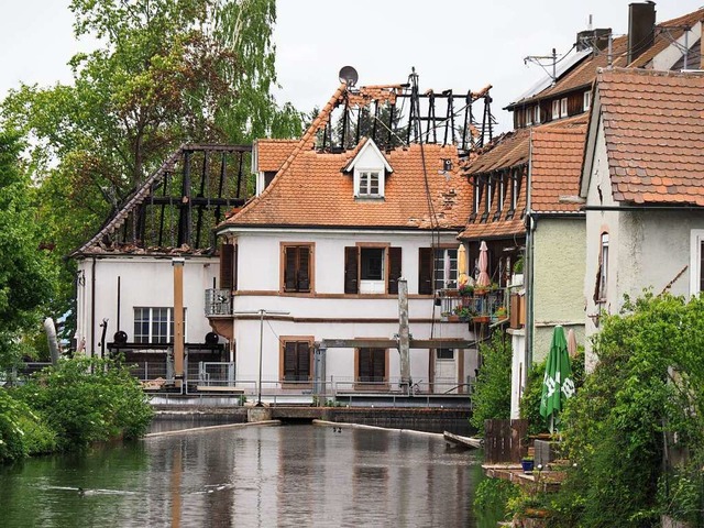 Im April 2020 brannte es auf dem Areal der Stadtmhle.  | Foto: Michael Haberer