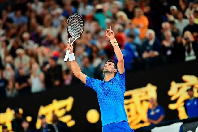 Tennisstar Novak Djokovic entscheidet das Finale fr sich.  | Foto: MANAN VATSYAYANA (AFP)