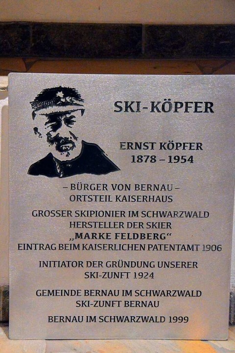 In Bernau wird an Ernst Köpfer, Skipio...arke &#8222;Feldberg&#8220;, erinnert.  | Foto: Sebastian Barthmes