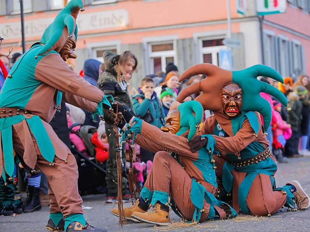 66 Narrenznfte und zahlreiche Besucherinnen und Besucher haben das 66-jhrige Bestehen der Kappeler Rhinschnooge gefeiert.