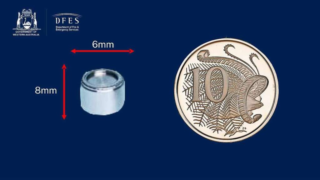 Die extrem gefährliche Kapsel ist kleiner als eine Zehn-Cent-Münze.  | Foto: - (dpa)
