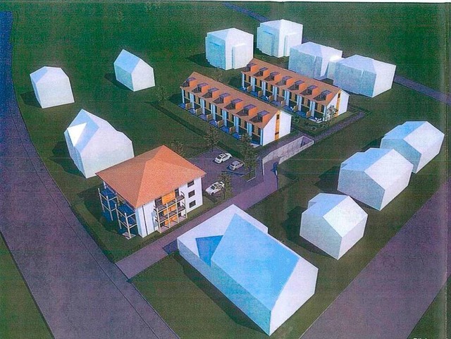 Die Planungen des Investors sehen den ...er zwei Reihen mit Einfamilienhusern.  | Foto: Kirchner Architekten