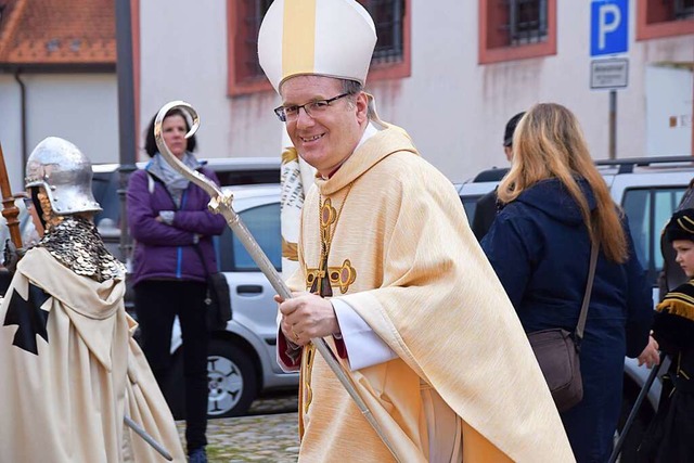 Weihbischof Christian Wrtz bei der Fridolinsprozession 2020 in Bad Sckingen.  | Foto: Hildegard Siebold