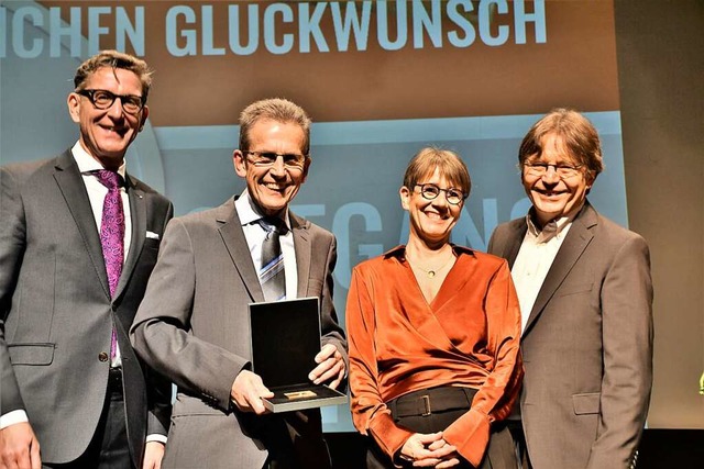 Rainer Liebenow (links), Wolfgang Grethler, Ute Lusche, Franz Schmider  | Foto: Barbara Ruda
