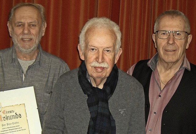 Ehrungen beim Mnnerchor Wehr (von lin...ktive Chorsnger eine wrdige Ehrung.   | Foto: Ernst Brugger