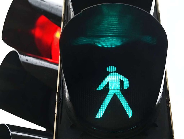 Der Mast der Ampel wurde beschdigt (Symbolbild).  | Foto: Uli Deck (dpa)