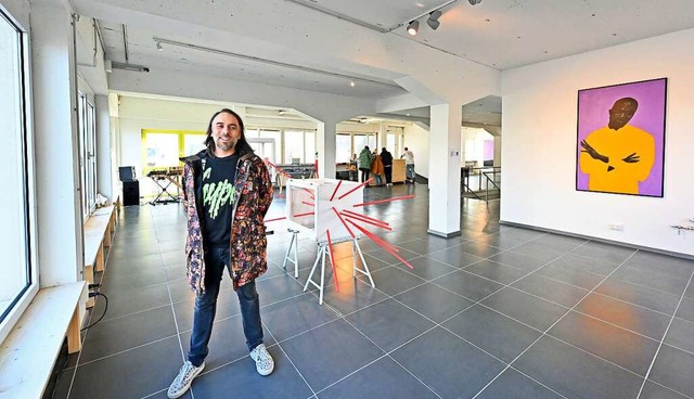 Ben Krahl im Erdgeschoss, der  Co-Working-Space werden soll  | Foto: Michael Bamberger