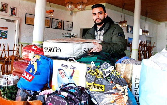 Salman Topal in Lahr mit Spenden fr die Erdbebenopfer  | Foto: Heidi Fel