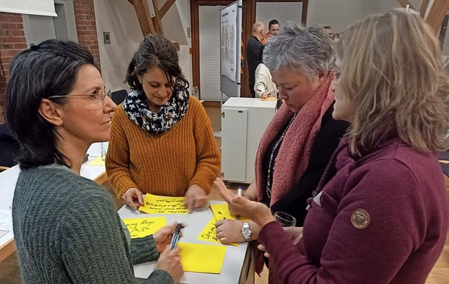 Umkircherinnen notierten ihre Ideen  zur Zukunft der Gemeinde.   | Foto: Joachim Mller-Bremberger