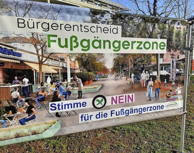 Befrworter und Gegner werben mit Plakaten fr ihre Sicht der Dinge.  | Foto: Hannes Lauber