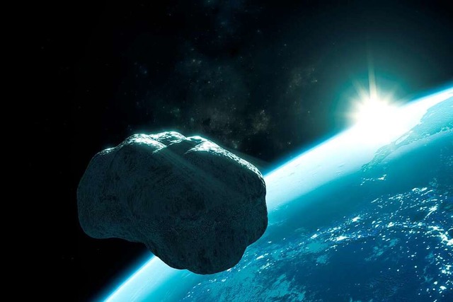 Kosmischer Streifschuss: Ein Asteroid ...ng auf ein paar zehntausend Kilometer.  | Foto: Stphane Masclaux (stock.adobe.com)