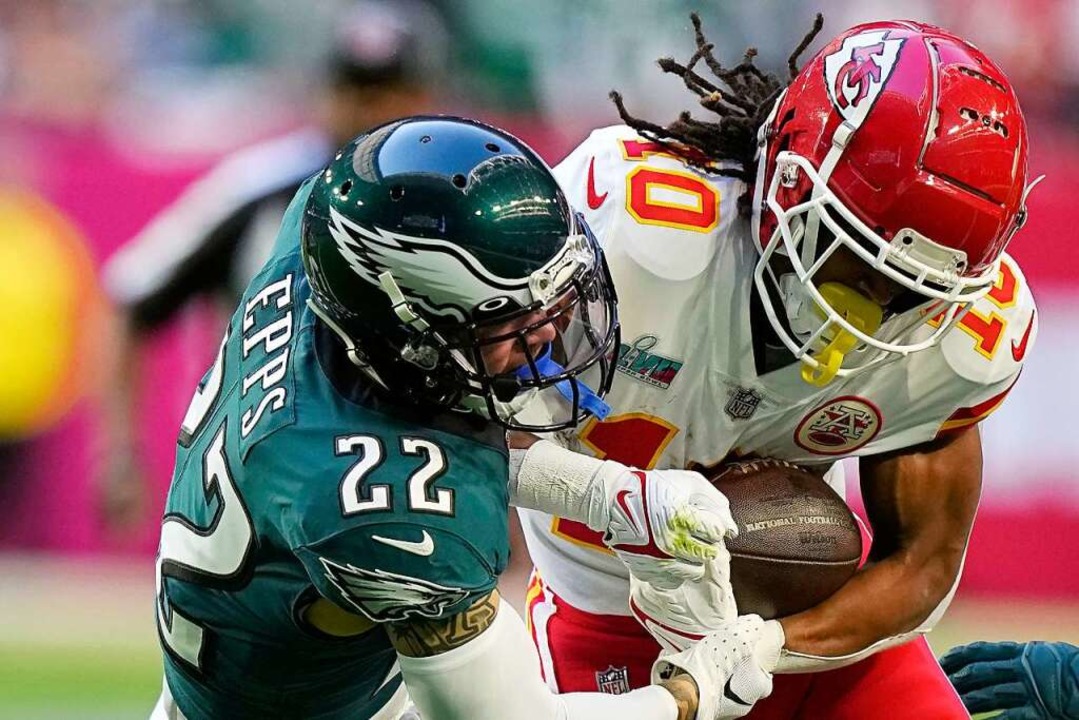 Kansas City Chiefs Running Back Isiah ...elphia Eagles Safety Marcus Epps (22).  | Foto: Brynn Anderson (dpa)