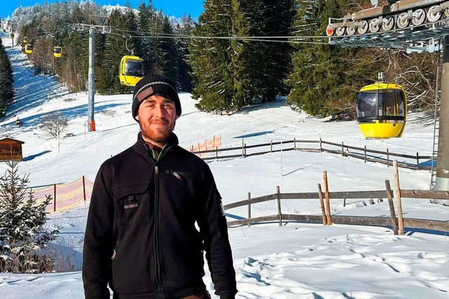 Leon Trndle liebt die Arbeit im Schnee.  | Foto: Sarah Trinler